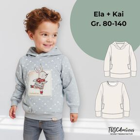 Hoodie pour enfants Ela+Kai t. 80-140 patron de couture