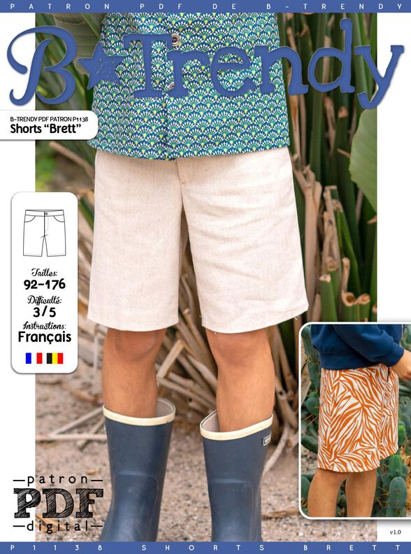Shorts  "Brett" Patron de Couture  image number 2