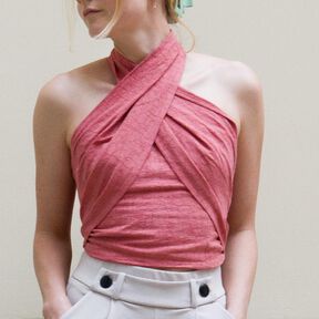 Crop top à col halter avec volants et liens - LYRA