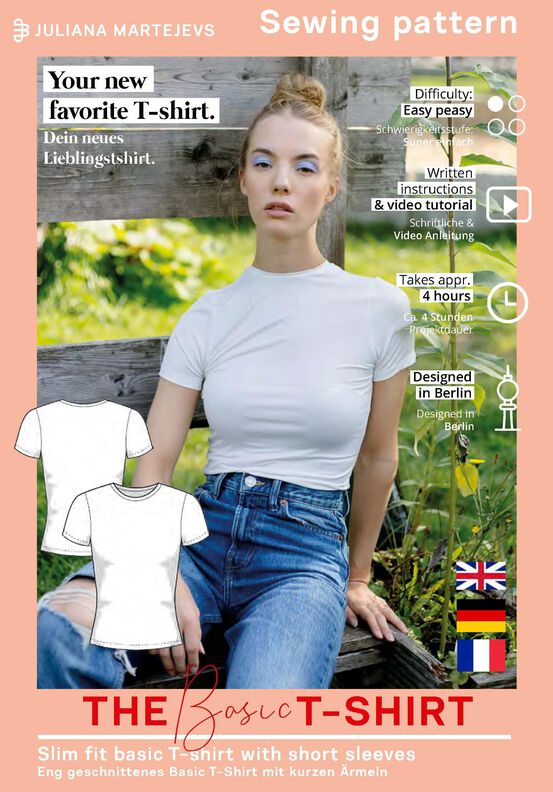 T-shirt basique Patron XS-XXXL, T-shirt Patron de couture image number 5