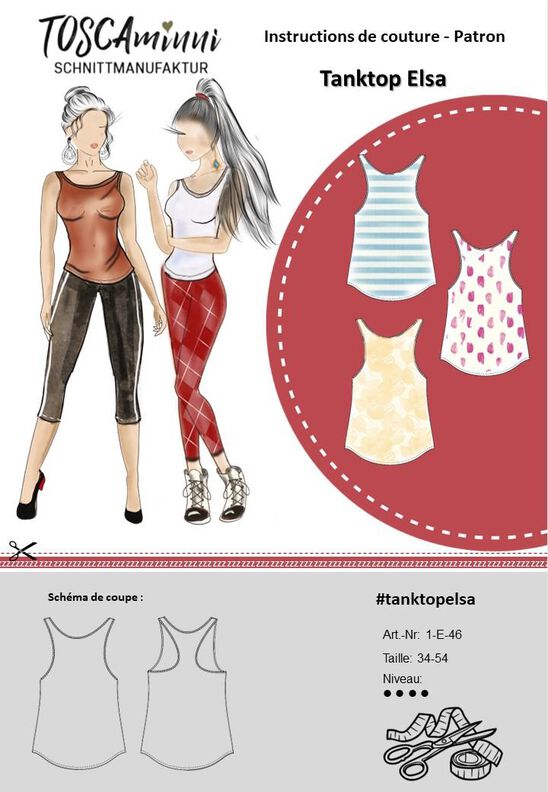 Tanktop Elsa tailles 34-54 patron de couture image number 5