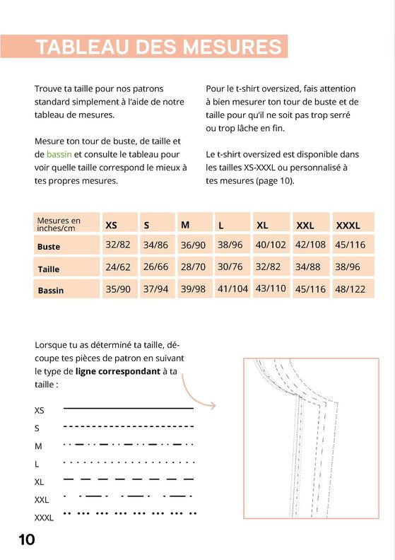 Patron pantalon avec élastique avec instructions, XS-XXXL image number 8