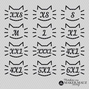 Etiquette taille chat adulte - Fichier traceur