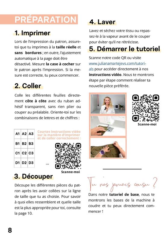 Patron Top Encolure plissée XS-XXXL Patron Top de couture image number 6