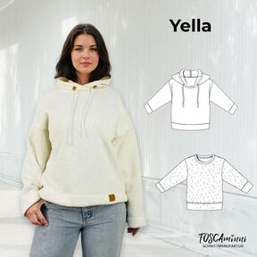 Patron YELLA + tutoriel | Sweat à capuche | Tailles 34-54