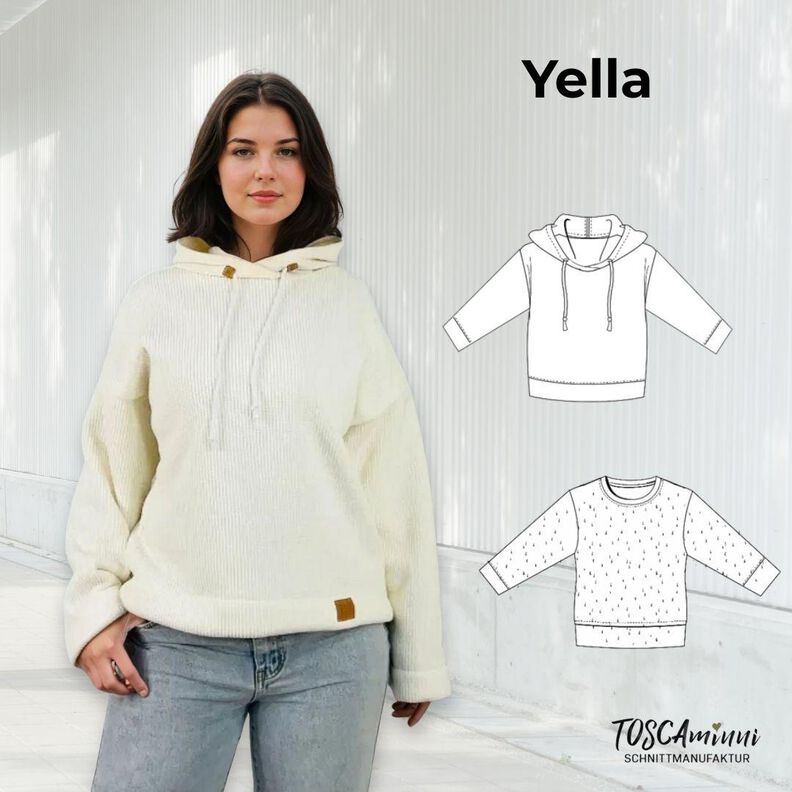 Patron YELLA + tutoriel | Sweat à capuche | Tailles 34-54 image number 1
