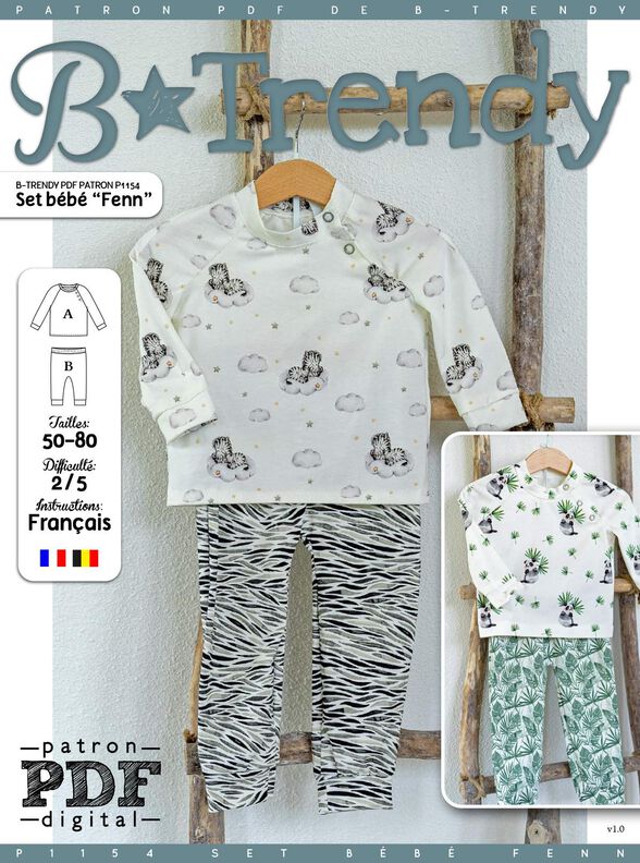 Set B&eacute;b&eacute; "Fenn" Patron de Couture  image number 2