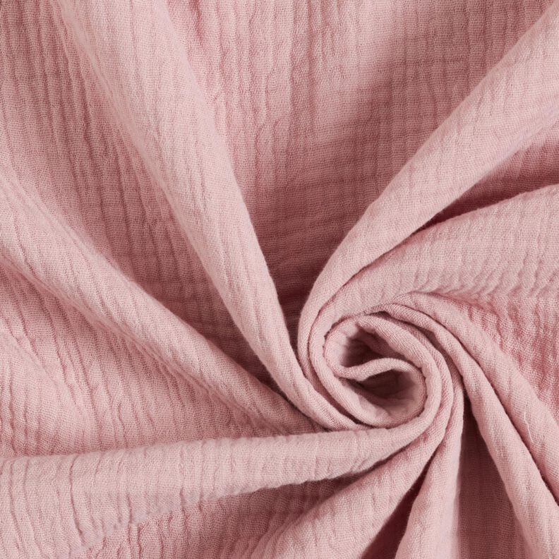 GOTS Tissu triple gaze de coton – vieux rose clair,  image number 4