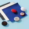 Bouton recouvert, Tissu croisé coton – noir,  thumbnail number 2