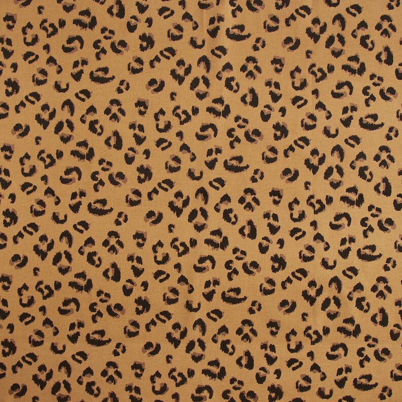 Tissu de décoration Semi-panama Motif léopard – mocca/noir,  image number 1