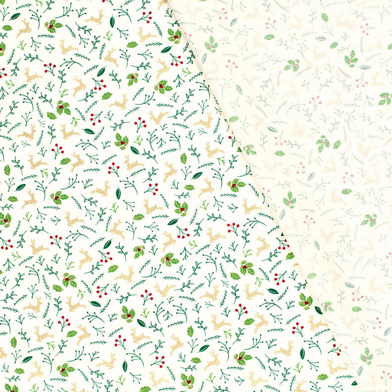 Tissu en coton Popeline Chevreuils et branches – écru/or,  image number 4