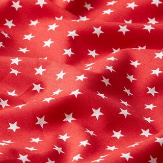 Popeline coton Moyens étoiles – rouge/blanc, 