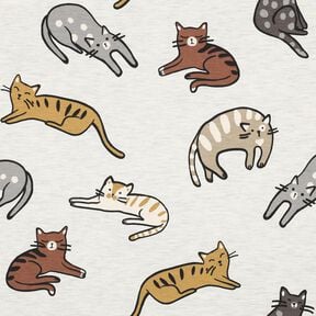 Jersey coton Chats | Poppy Fabrics – nature/marron, 