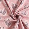 Jersey coton Cœurs léopard – vieux rose clair,  thumbnail number 3