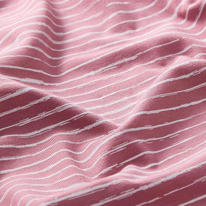 Jersey coton Bandes de gribouillage – vieux rose,  image number 2