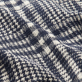 Tissu pour manteau Carreaux double face – bleu marine/blanc | Reste 90cm, 
