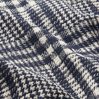 Tissu pour manteau Carreaux double face – bleu marine/blanc, 