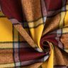 Tissu pour manteau tissu gratté à carreaux – rouge bordeaux/jaune curry,  thumbnail number 3