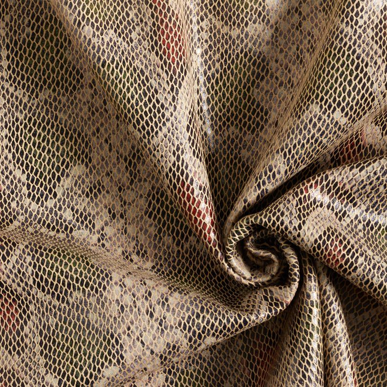 Similicuir aspect serpent – beige/olive foncé,  image number 3