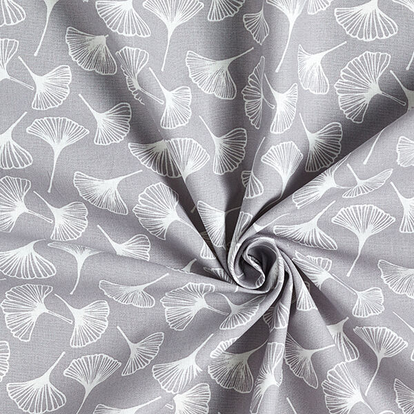 Tissu en coton Cretonne  Ginkgo – gris,  image number 3