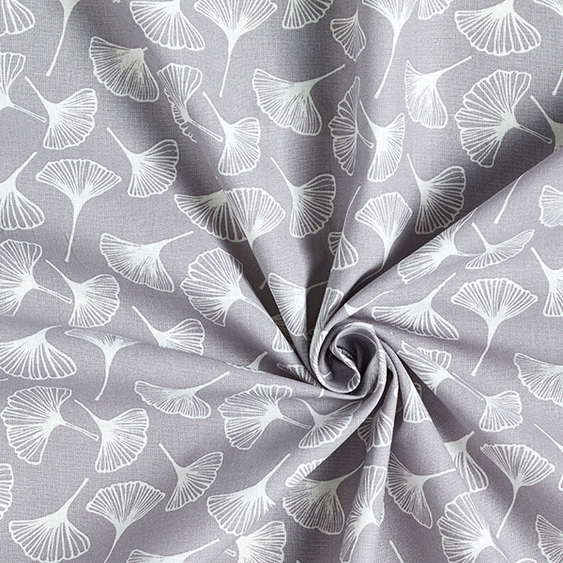 Tissu en coton Cretonne Ginkgo – gris, image number 3