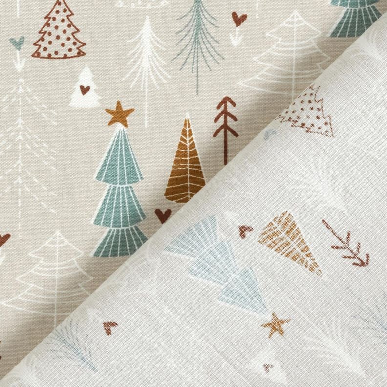 Tissu en coton Popeline Sapins minimalistes – taupe clair,  image number 4