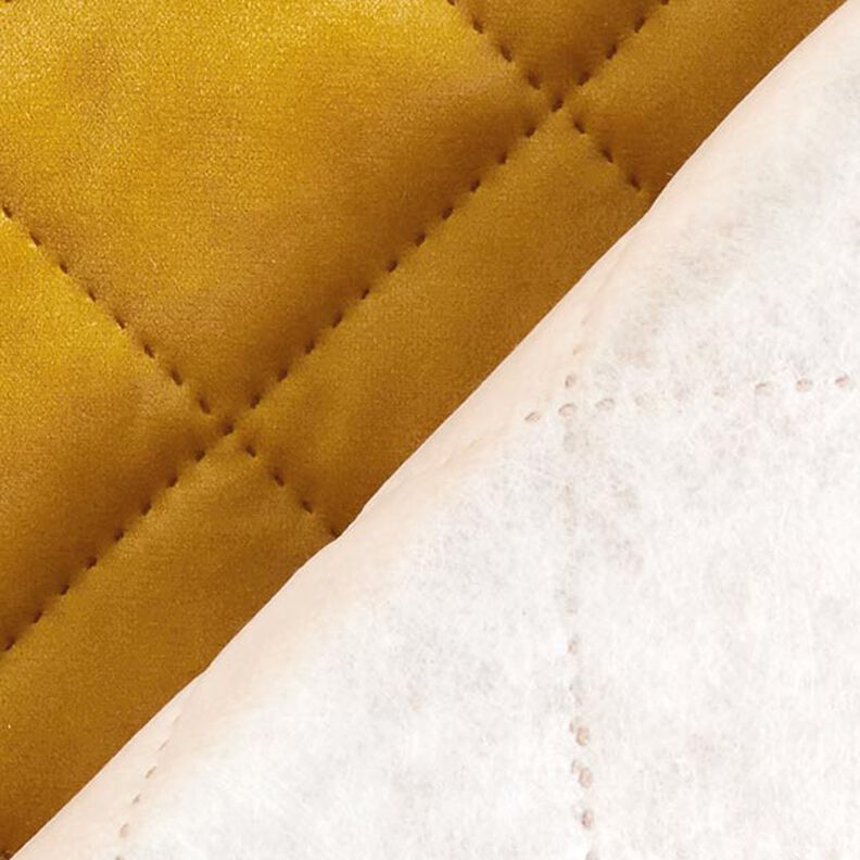 Tissu de revêtement Velours Tissu matelassé – moutarde,  image number 3