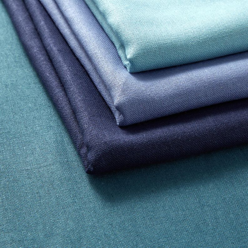 Pur lin lourd Uni – bleu marine, image number 4