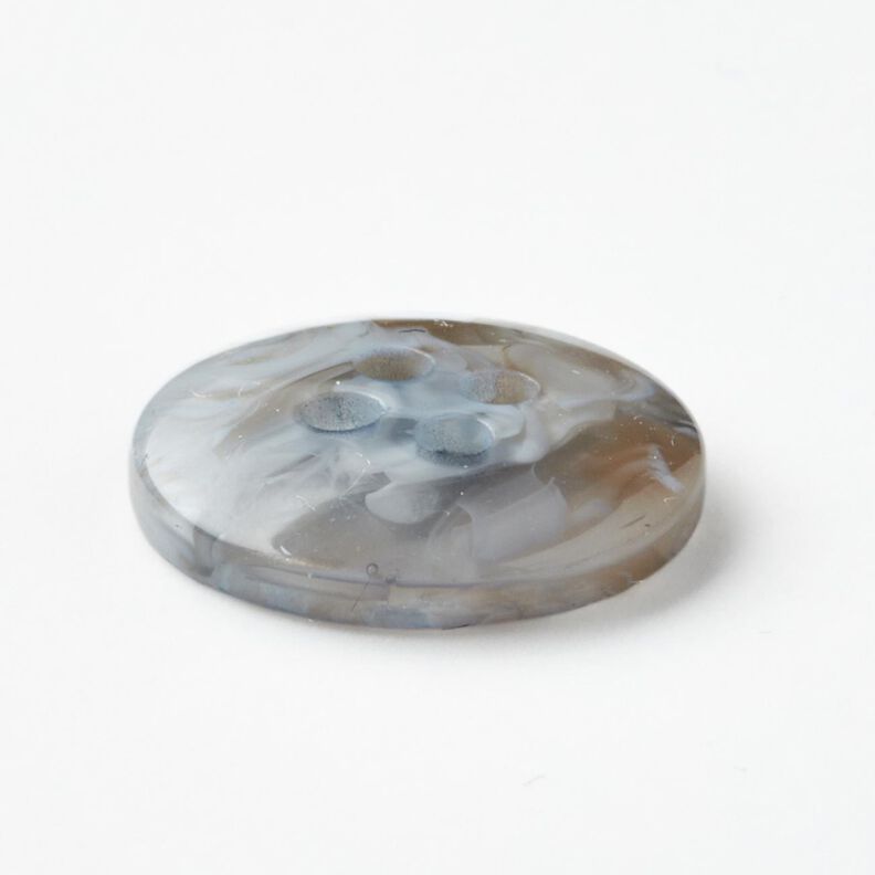 Bouton 4 trous marbré [Ø 15 mm] – bleu bébé/beige,  image number 3