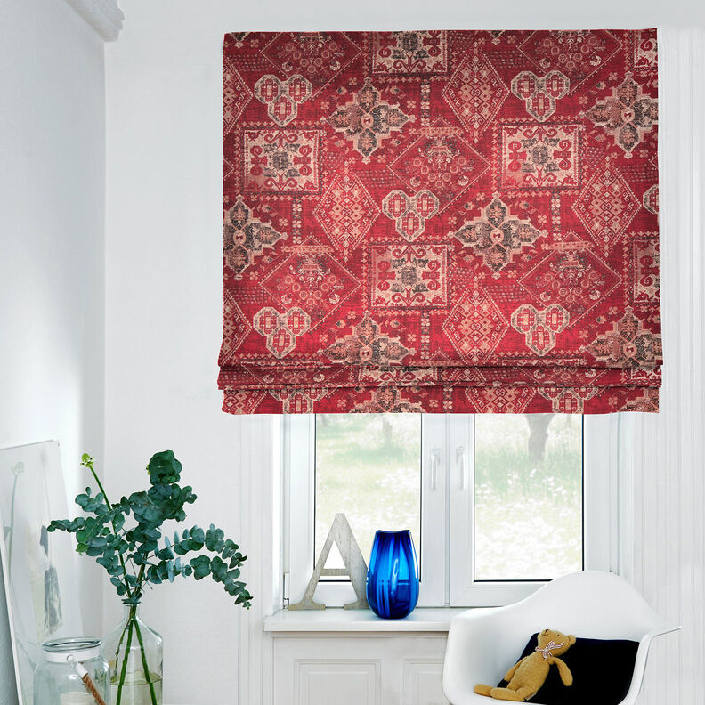 Tissu de décoration Semi-panama Tapis Kilim – carmin,  image number 7