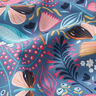Tissu en coton Cretonne Papillons et fleurs – gris bleu/rose vif,  thumbnail number 2