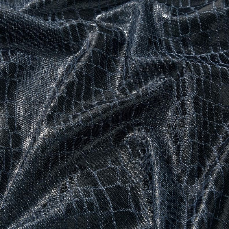 Denim viscose aspect reptile – bleu noir, image number 2