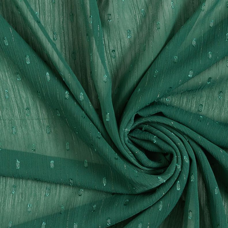 Mousseline Dobby métallisée à fines rayures – vert sapin/argent métallisé,  image number 3