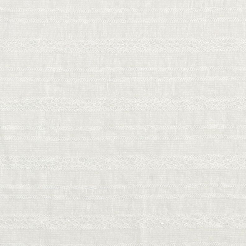 Tissu léger pour blouse transparent à rayures – blanc,  image number 1