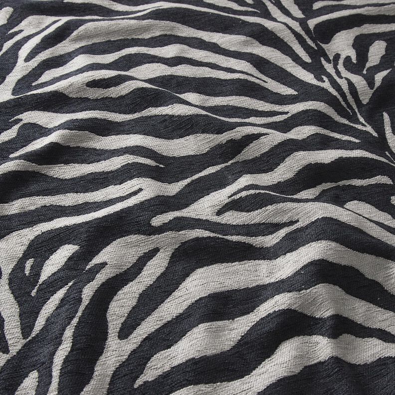Tissu de revêtement Jacquard Zèbre – noir/gris, image number 2