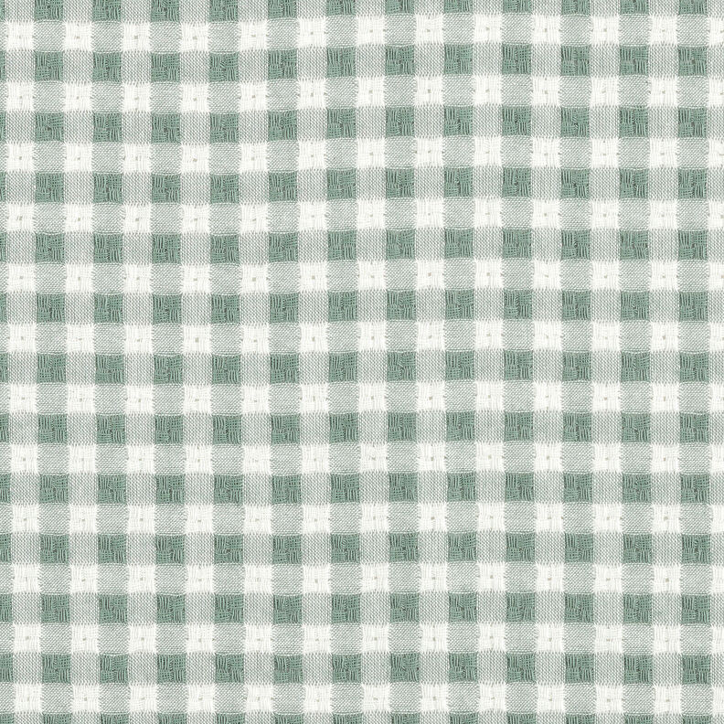 Tissu en coton à carreaux structurés – blanc/roseau,  image number 1