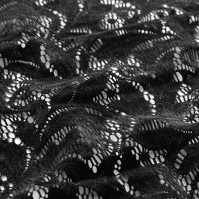 Dentelle fleurs floquées – noir, 
