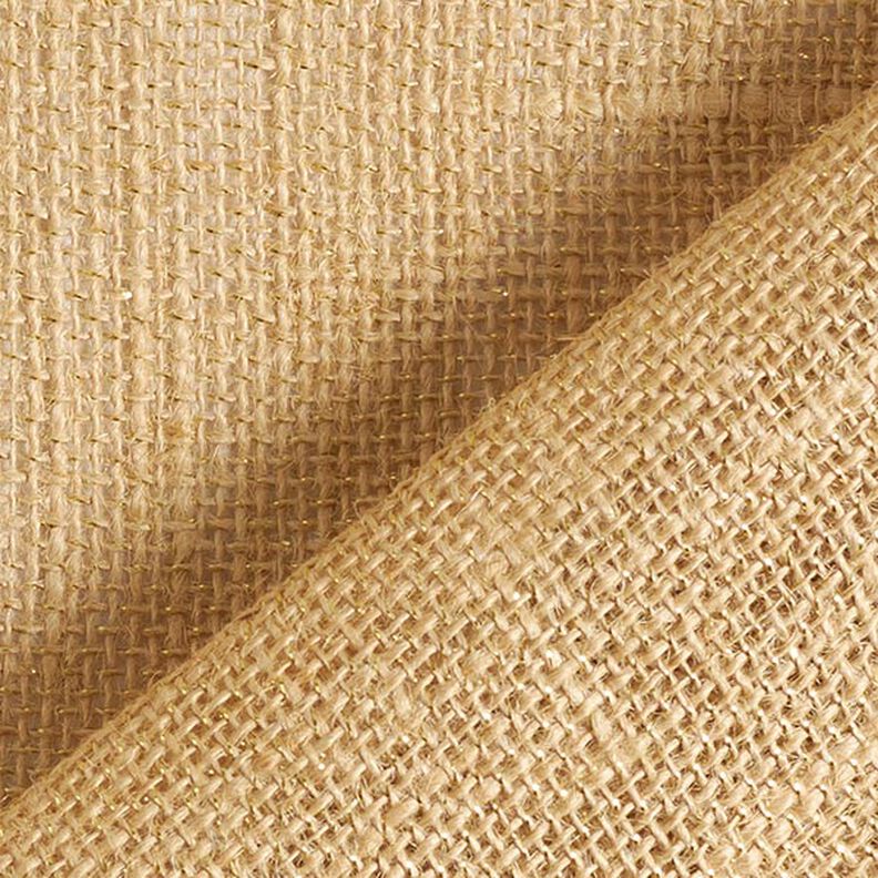 Tissu de décoration Jute Lurex 150 cm – nature/or,  image number 4