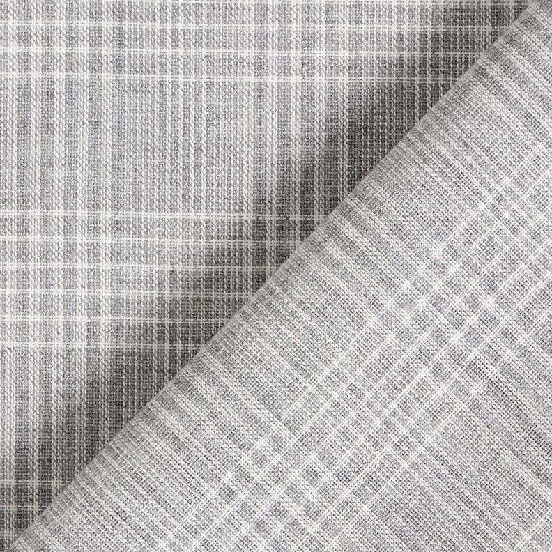 Tissu de coton léger à carreaux – gris clair/blanc, image number 4
