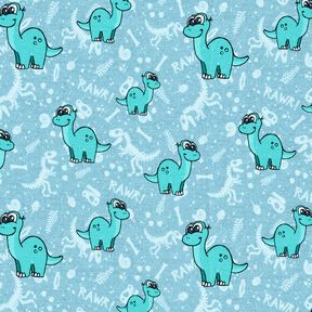 Jersey coton Dinosaures et fossiles | Glitzerpüppi – bleu clair/menthe poivrée, 