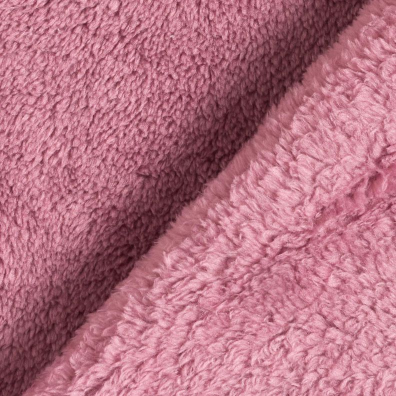 Fourrure synthétique Tissu peluche uni – vieux rose foncé, image number 3