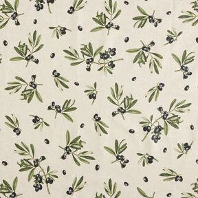 Coton enduit Rameaux d’olivier – nature/pin, 