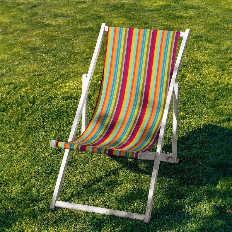 Extérieur Tissu pour chaise longue Rayures verticales 44 cm – baies/orange,  image number 5