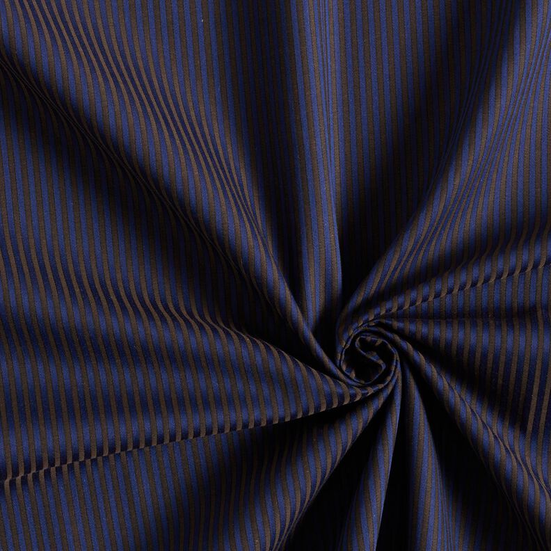 Tissu pour chemise à rayures – bleu marine/marron, image number 3