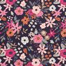 Popeline coton bouquets de fleurs – bleu noir/pourpre,  thumbnail number 1