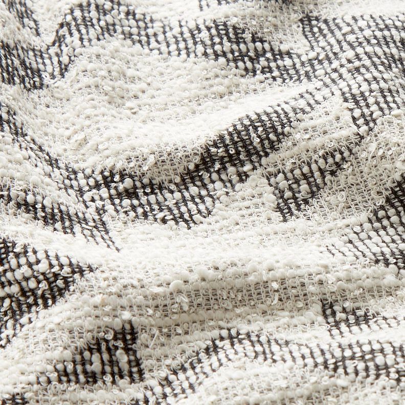 Tricot bouclé à chevron – noir/blanc, image number 3