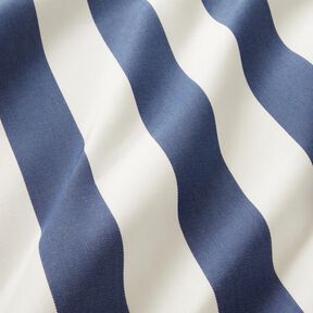 Tissu d’extérieur Canvas Blockstreifen – indigo/ivoire, 
