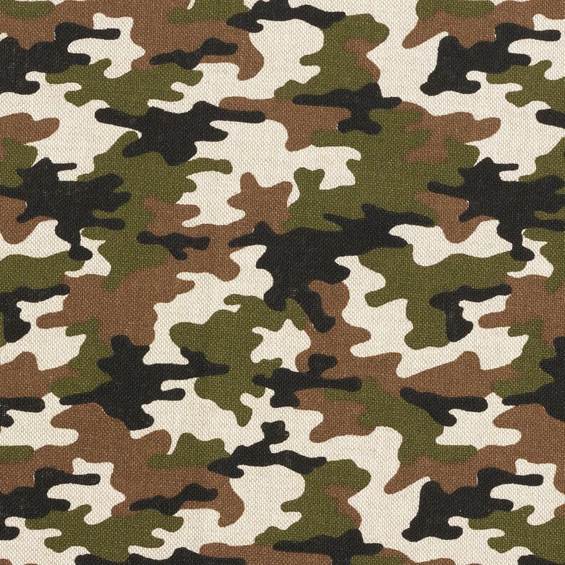 Tissu de décoration Semi-panama Camouflage – nature/olive foncé,  image number 1