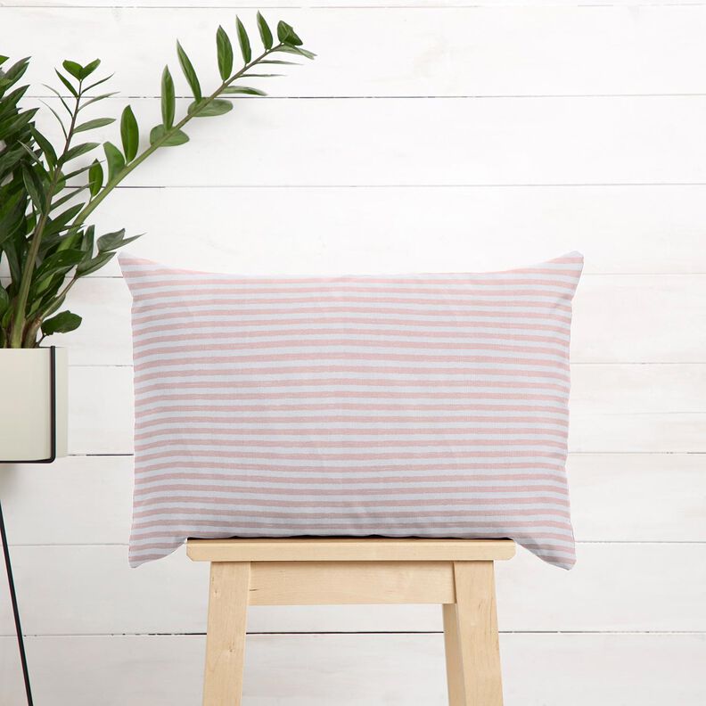 Tissu en coton Cretonne rayures décontractées – rose clair/blanc,  image number 7