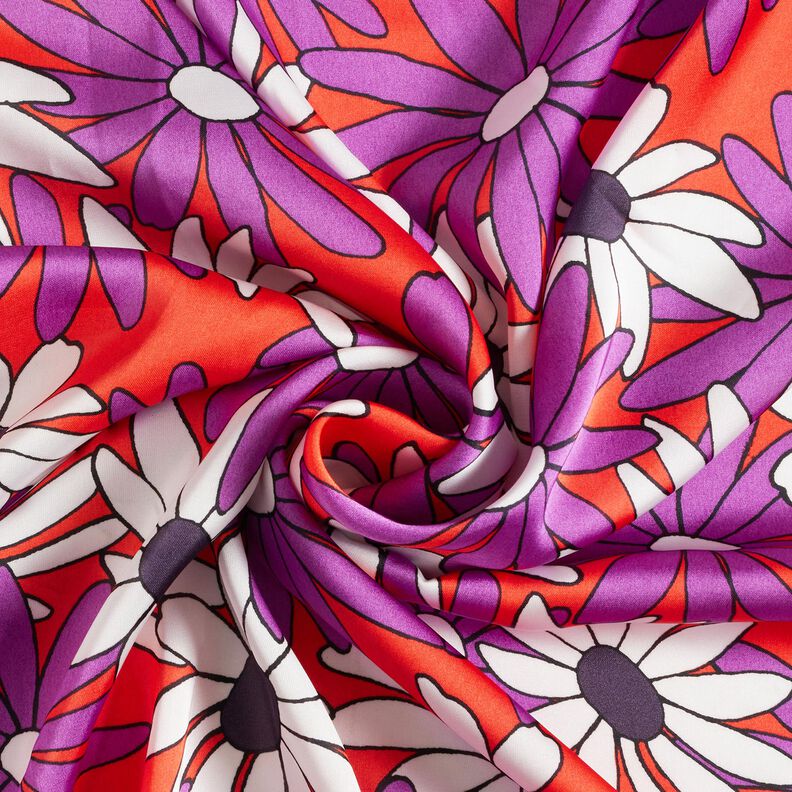 Satin Fleurs expressives – orange/lilas rouge, image number 3